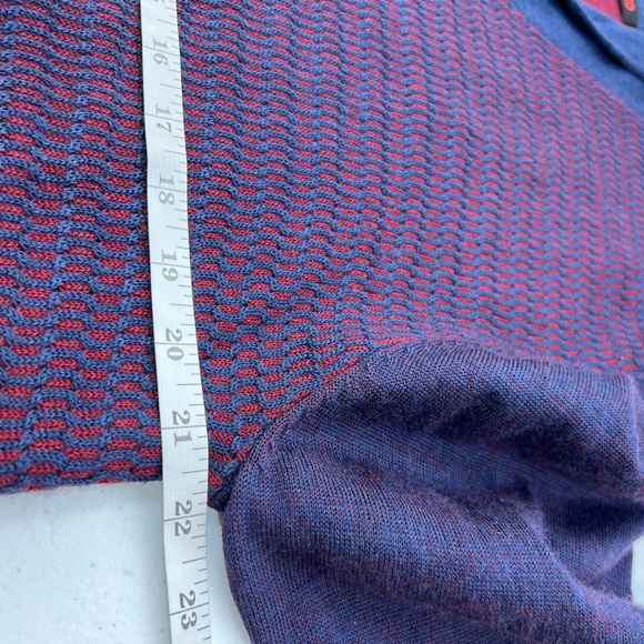 NWOT LINEA UOMO Blue & Red Preppy Wool Blend Sweater Size Large - Picture 8 of 10